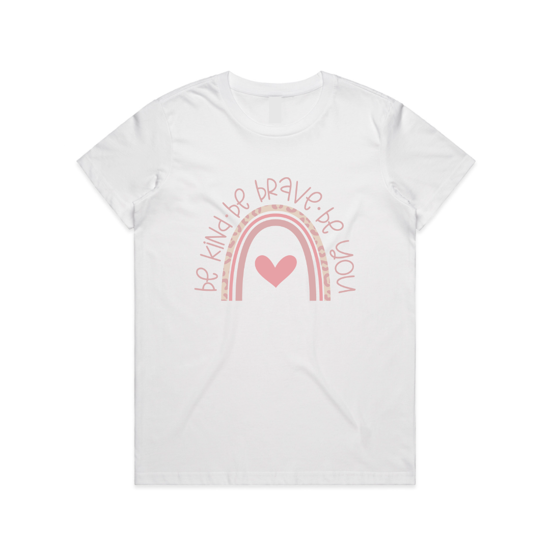 Be Brave Be Kind Rainbow Womens T-Shirt