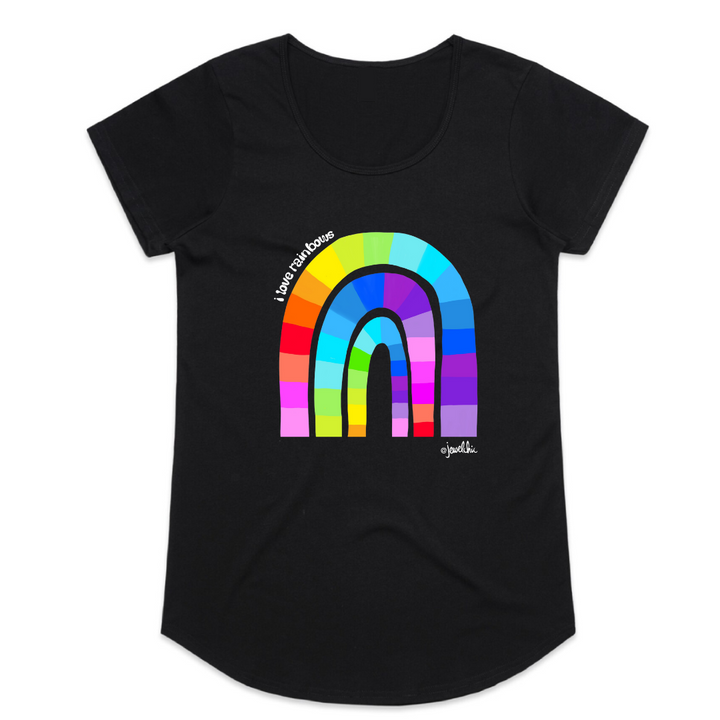 I Love Rainbows JewelChic X KIC Womens Scoop Neck T-shirt