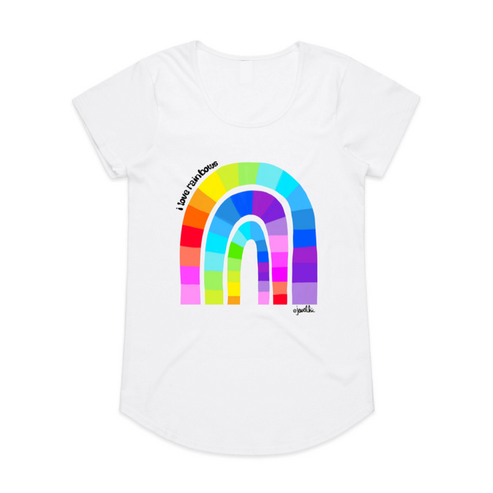 I Love Rainbows JewelChic X KIC Womens Scoop Neck T-shirt