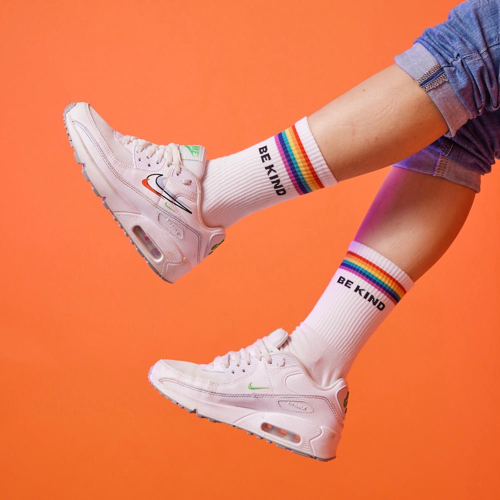 Kind Is Cool - Rainbow be kind socks - Designed for men, women and kids